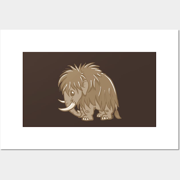 Woolly Mammoth on Her Own Wall Art by RJKpoyp